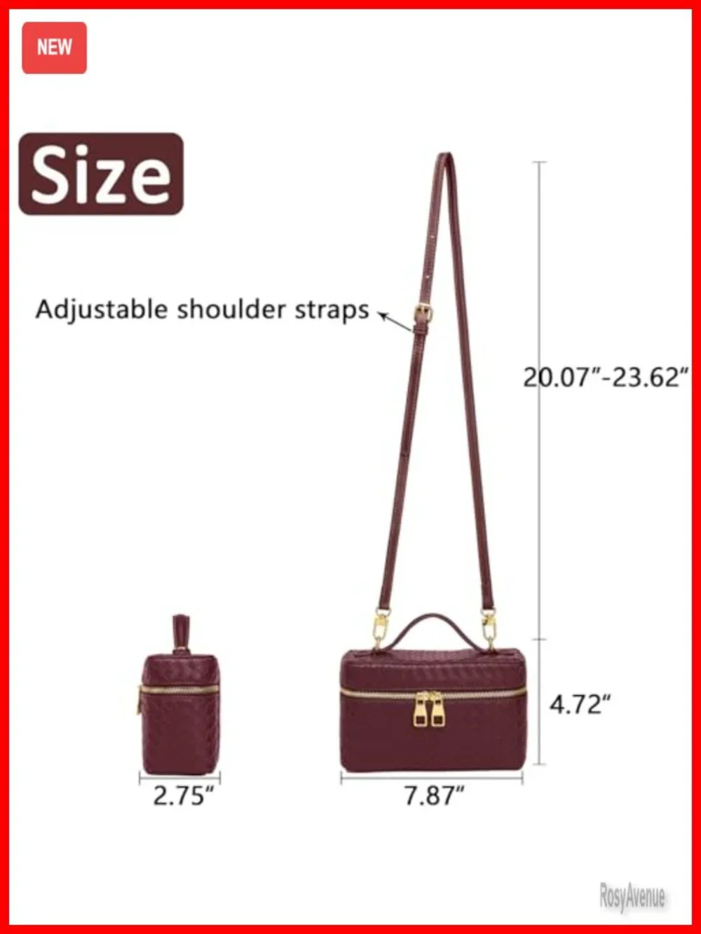 Mini Square Box Satchel Bag PU Leather Crossbody Purse with Adjustable Strap